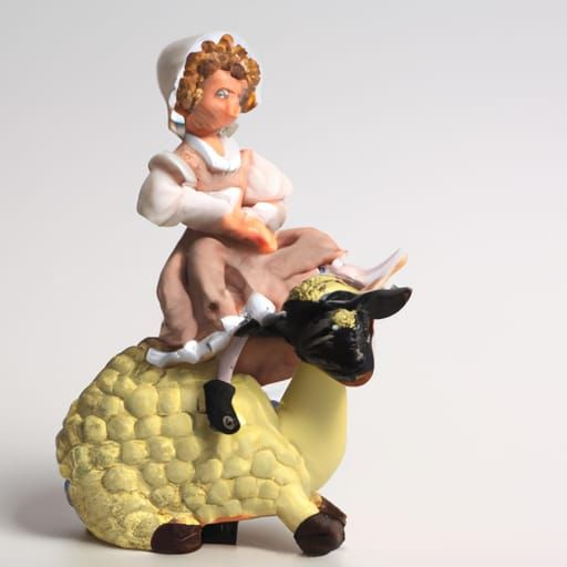 Little Bo Peep sitting on her ba ba black sheep