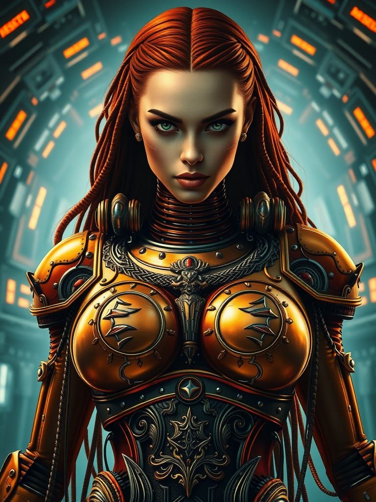 Goddess of the Chest in Biomechanical Style