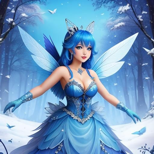 Bluebird Fairy in Natural Setting
