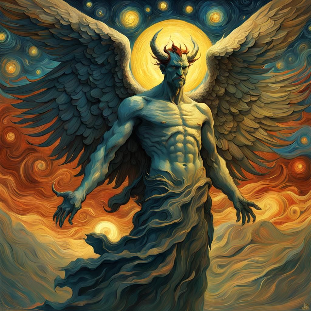 Satan Angel of Light in Van Gogh Style