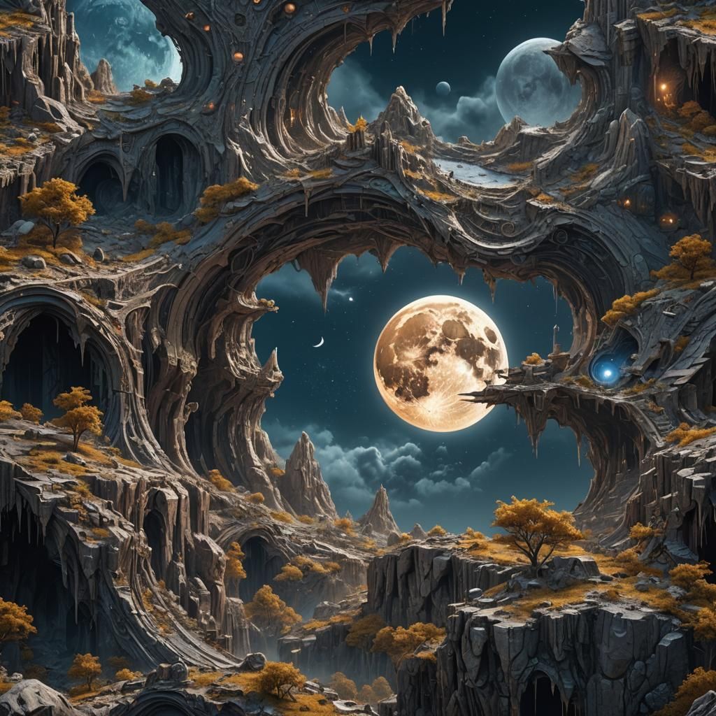 Fantastical Moon Concept Art in Deep Color