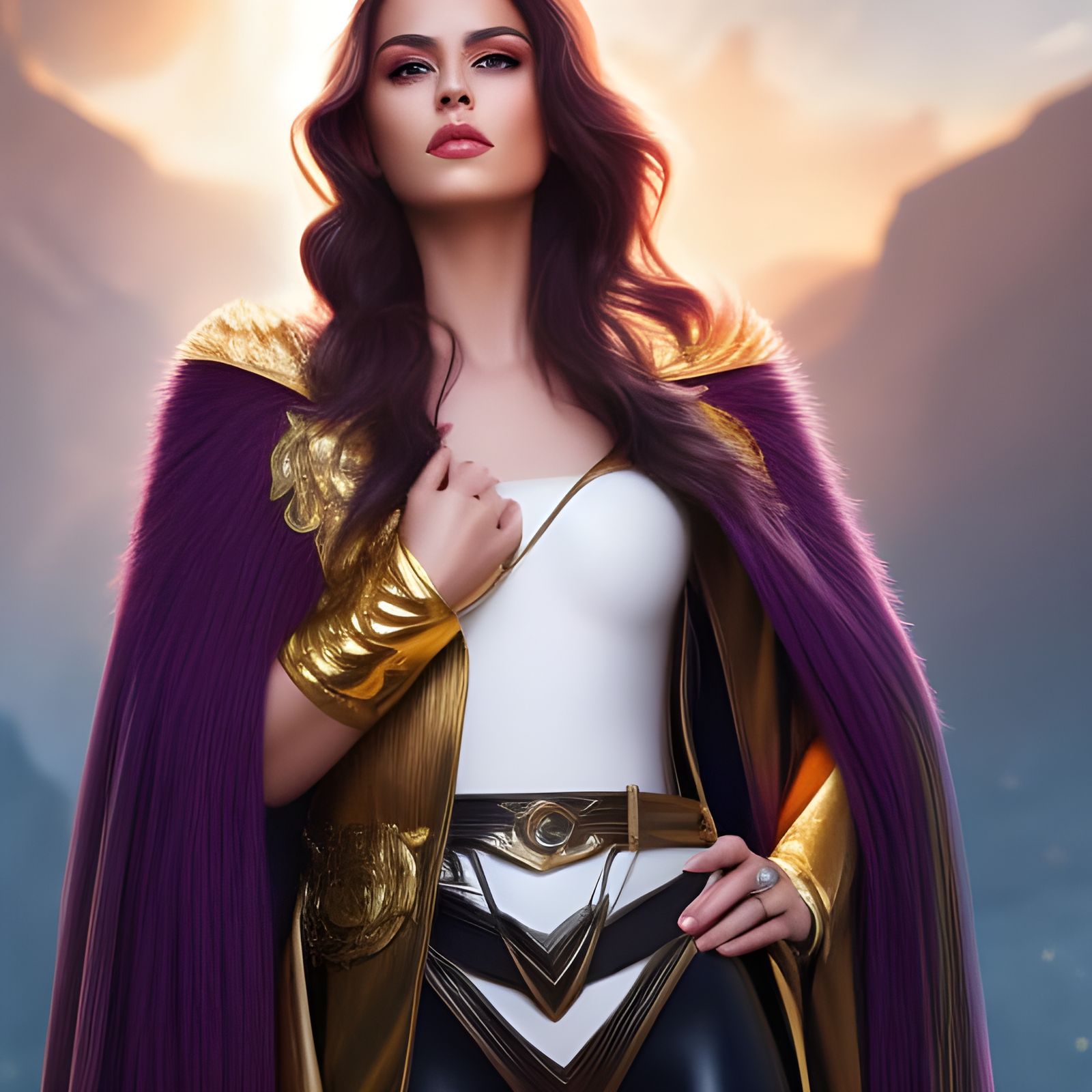 Dramatic Superheroine Portrait with Volumetric Lighting