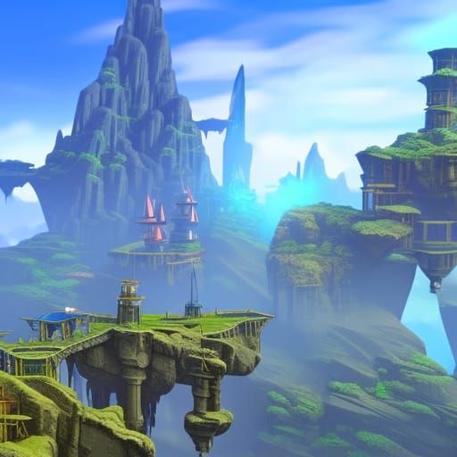 Mystical Side Scroller Game Level by Pablo Amaringo