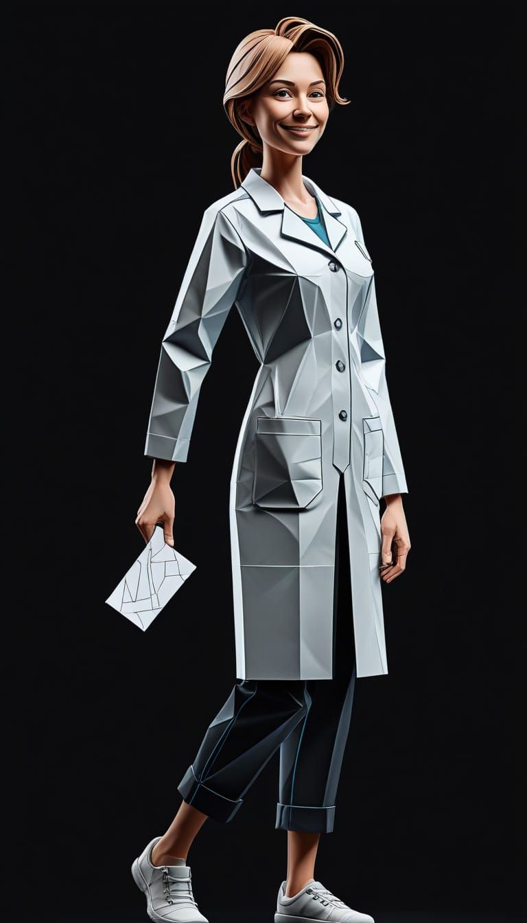 Fit Doctor Pointing in Comic Book Style