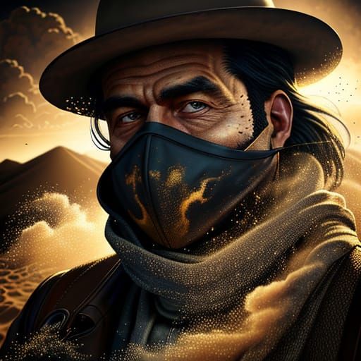 Surreal Dust Storm: Cinematic Oil Painting