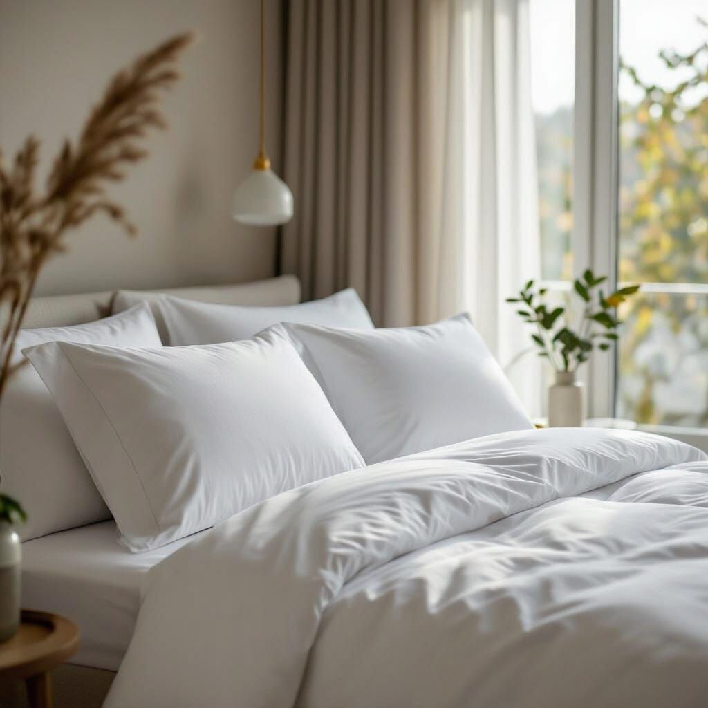 Elegant White Duvet Cover in Modern Bedroom