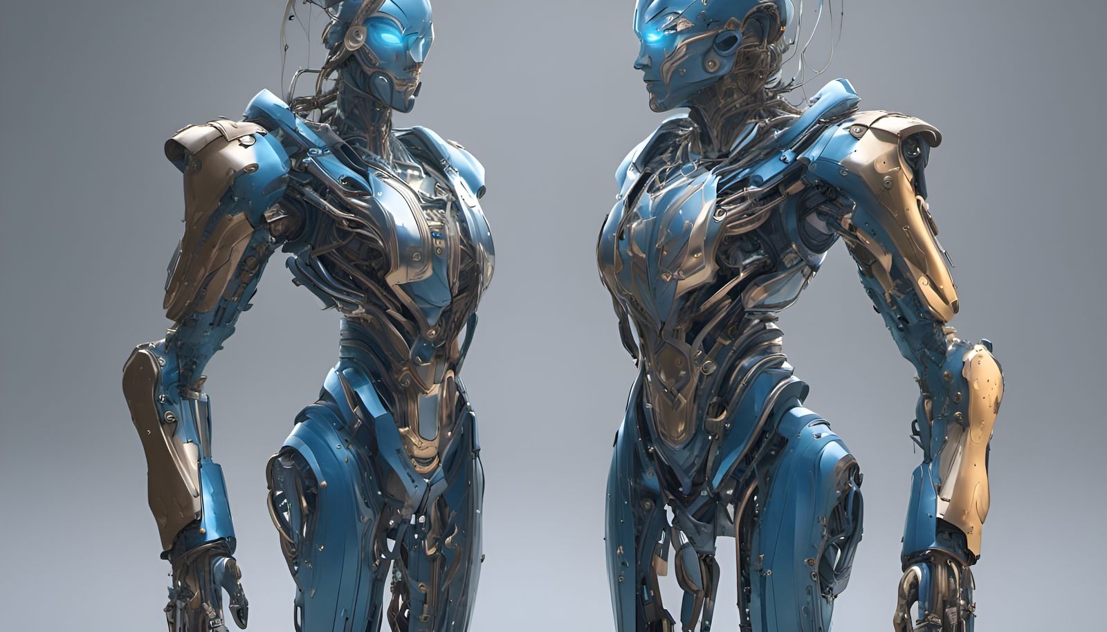 Ethereal Android with Elongated Cranium in Fantasy Art