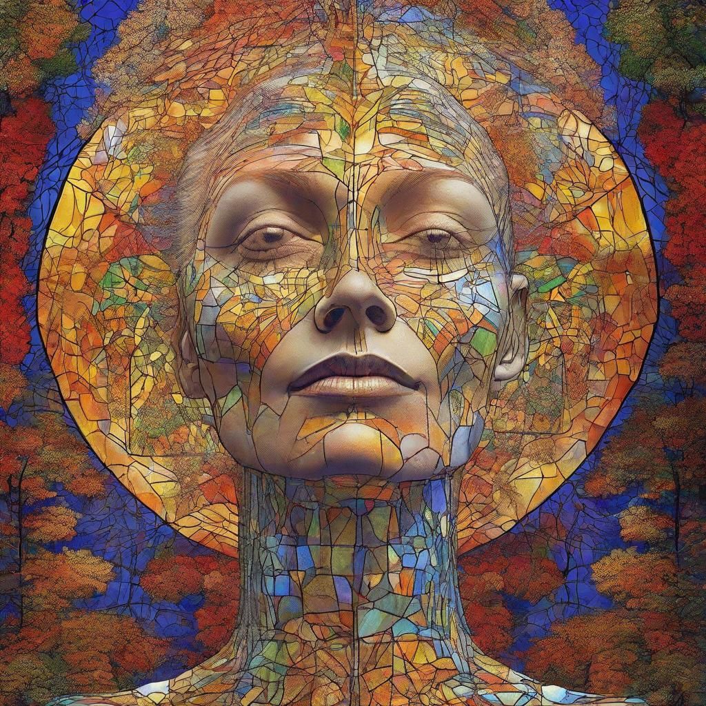 Ethereal Feminine Figure in Shattered Glass Aura