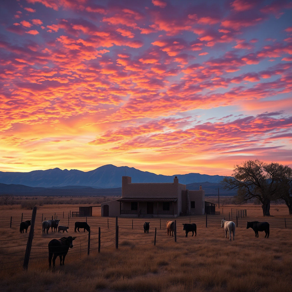 New Mexico Ranch Landscape: Matte Painting in 8K