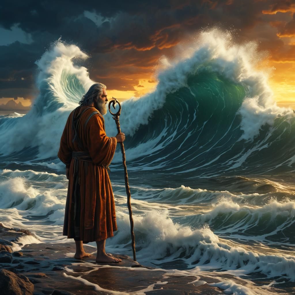 Moses Parts the Sea: Epic Digital Matte Painting
