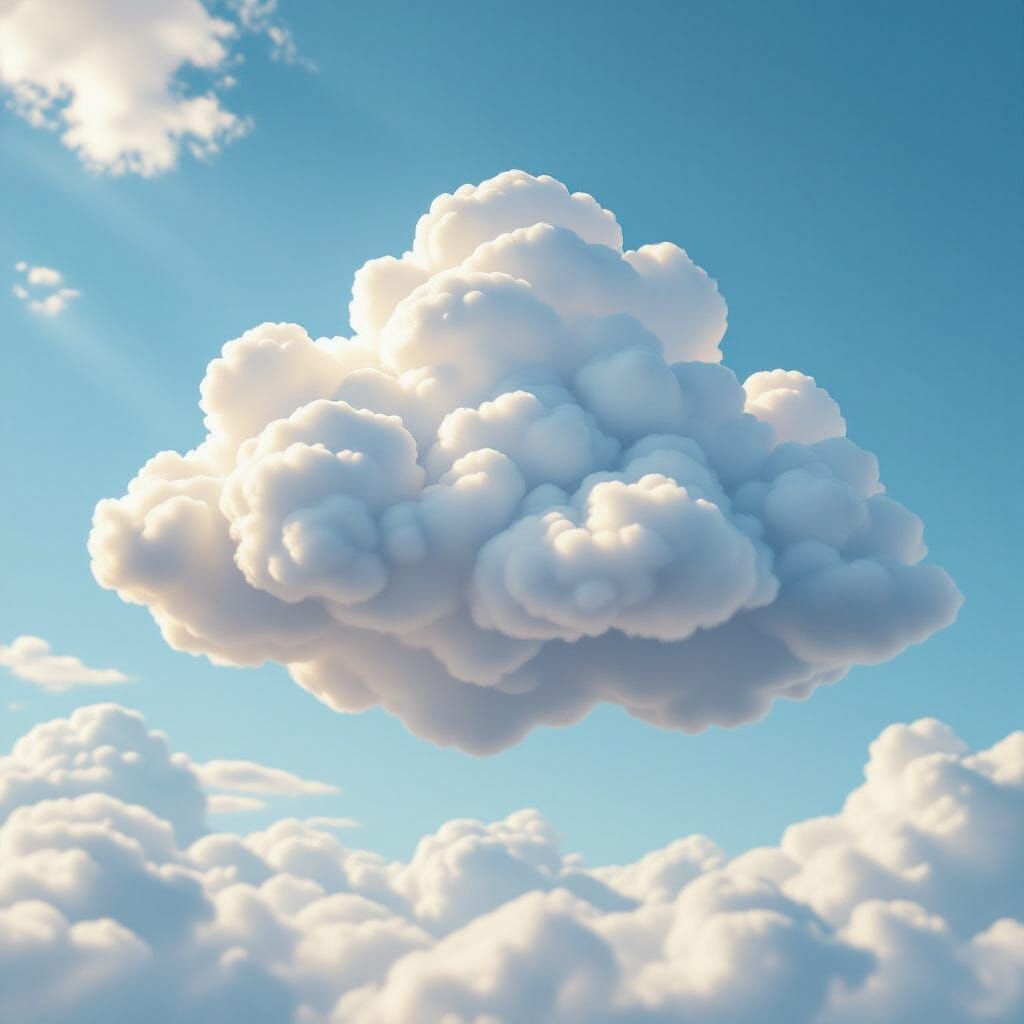 Cumulus Cloud Shape in Azure Sky