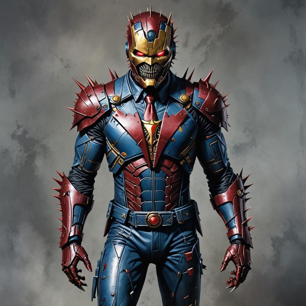 Iron Maiden Man in Spiked Steel Suit
