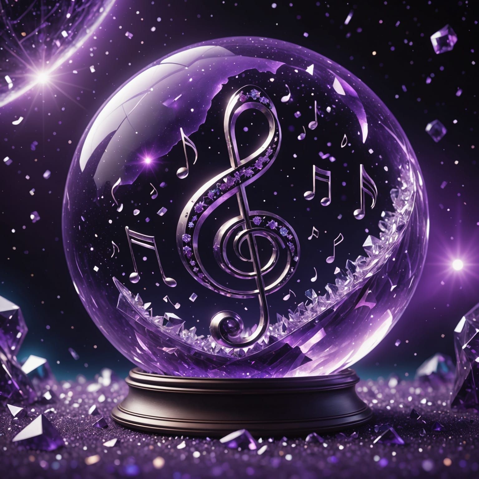 Ethereal Music Note in a Celestial Globe