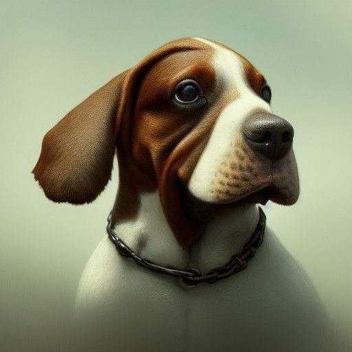 Hyperdetailed Knitted Basset Puppy Portrait