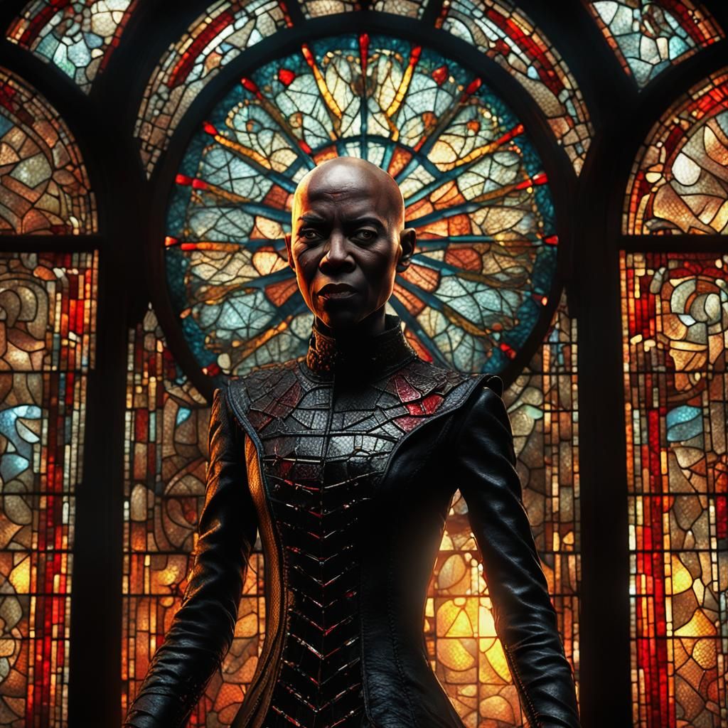 Dramatic Portrait of Pinhead Figure Shattering Glass