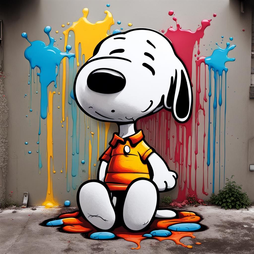 Colorful Graffiti Art of Snoopy in Street Style