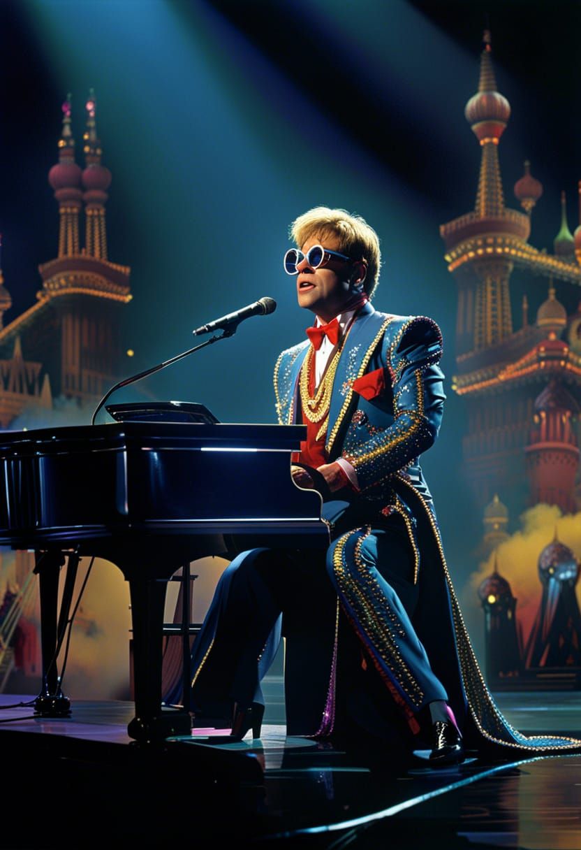 Elton John 1983 Performance: Digital Matte Painting
