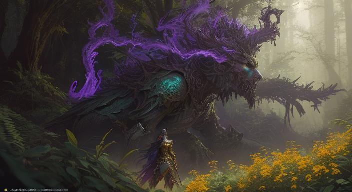 Warrior Queen in Mystical Forest: Dark Fantasy Art