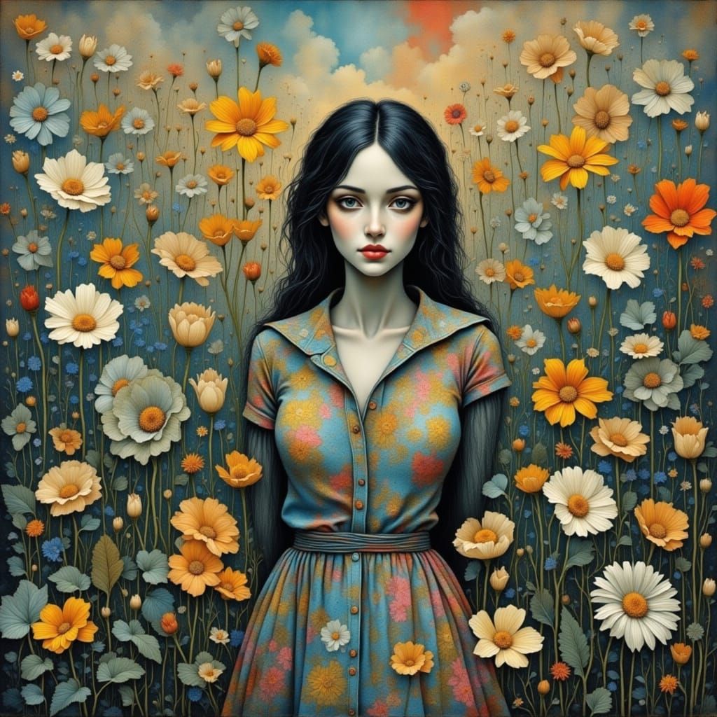 Mysterious Castle in a Midnight Garden