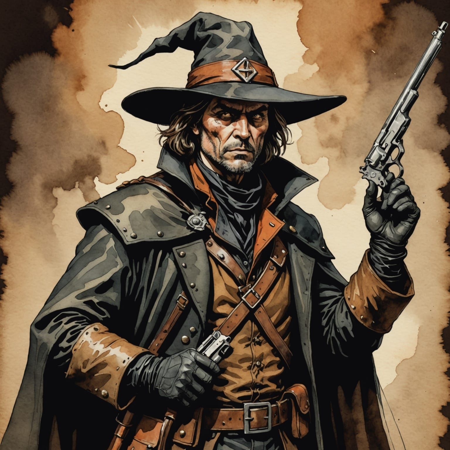 Eccentric Witch Hunter in Exquisite Watercolour