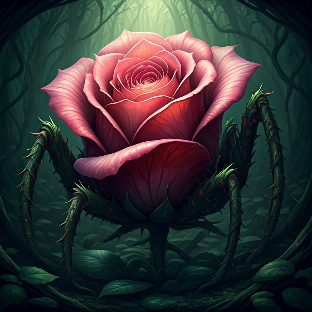 Fey Mantis Hidden in Rosebud