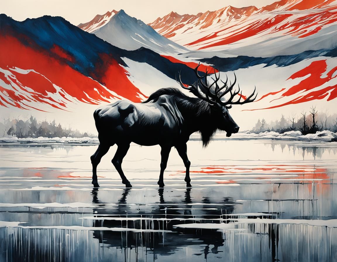 Rugged Figure Portrait in Detailed Ink and Gouache