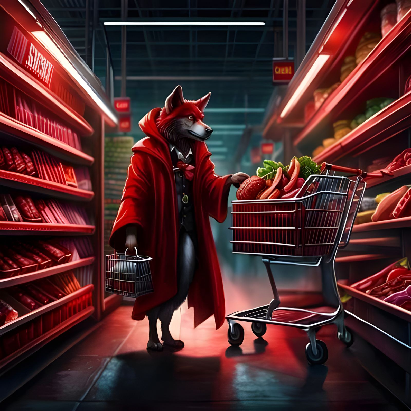 And the big bad wolf wearing the red riding hood said: "So I...