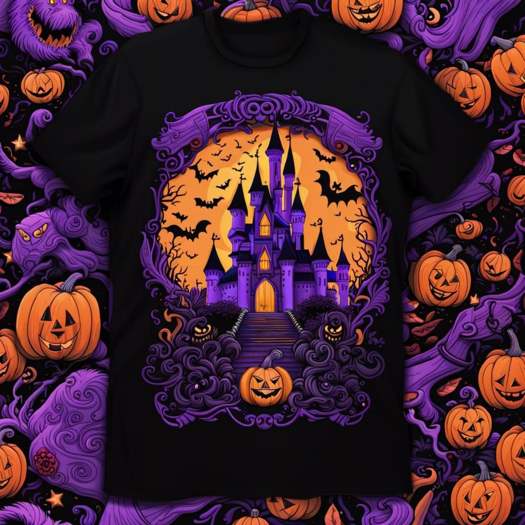 Halloween Black Light Disney Trip T-Shirt Design