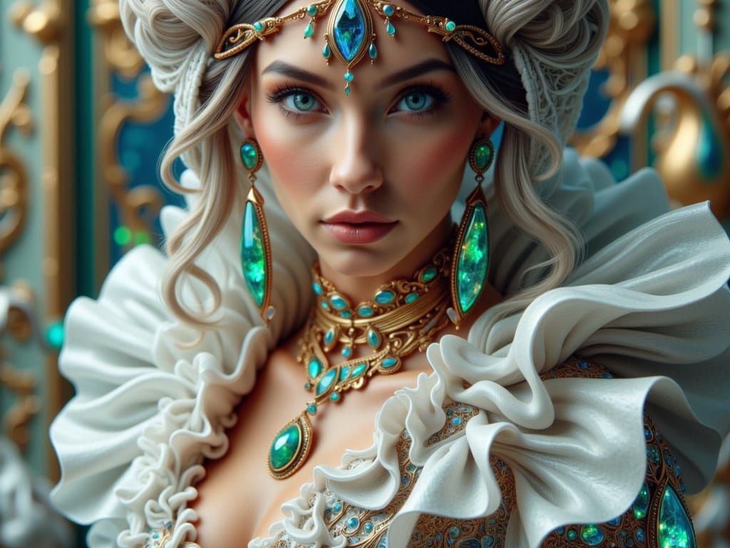 Luxury Fashioned Woman in Hyper-Realistic 8K Environment