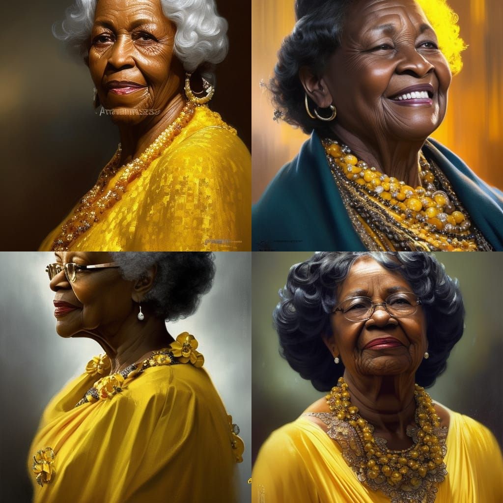 beautiful old African American grandmother in a beautiful ye...