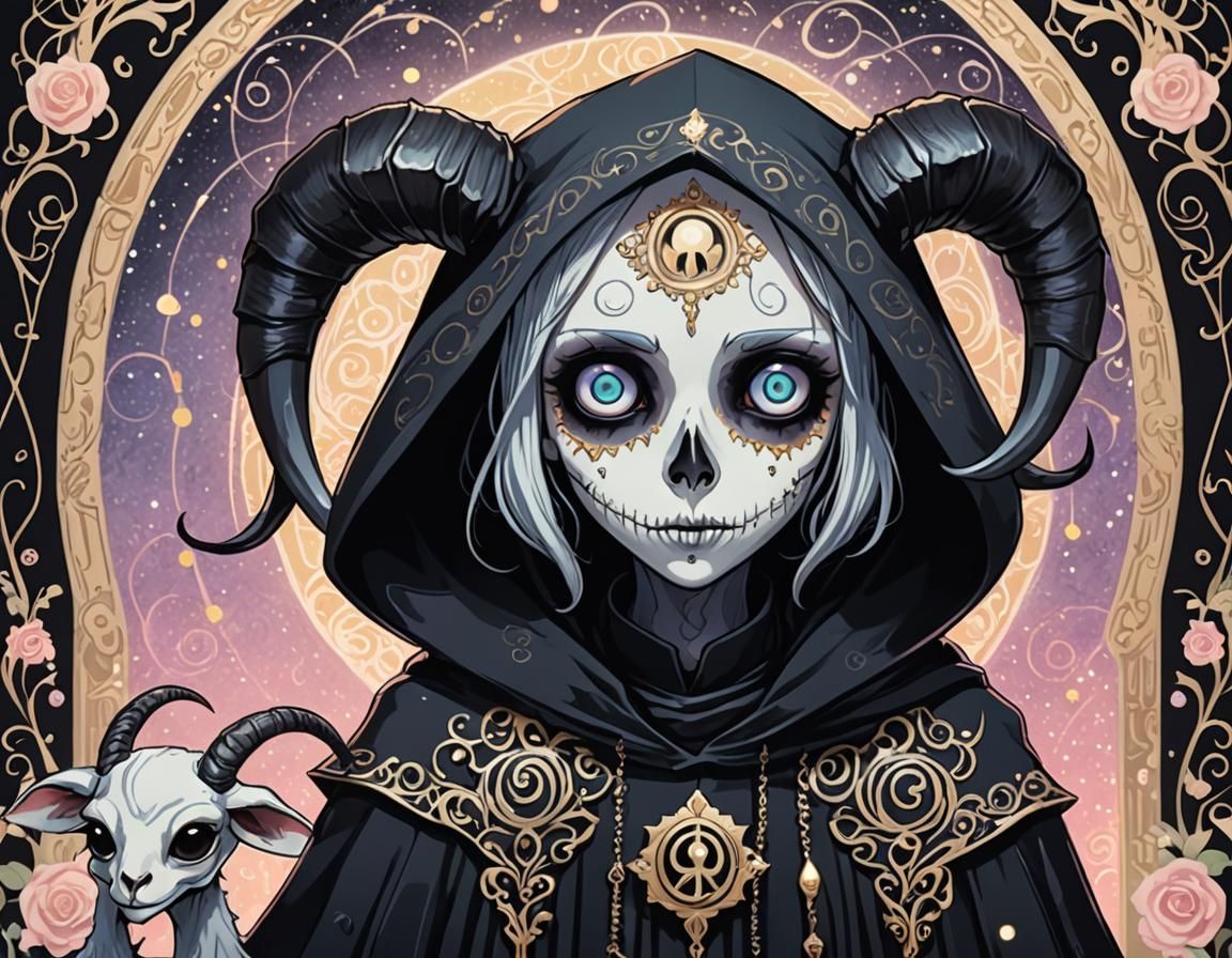 Pastel Gothic Anime Grim Reaper Portrait