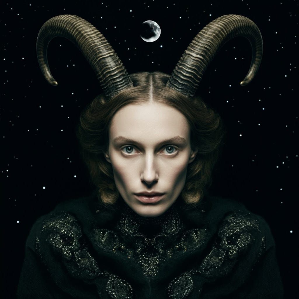 A Celestial Goat in Lunar Glory