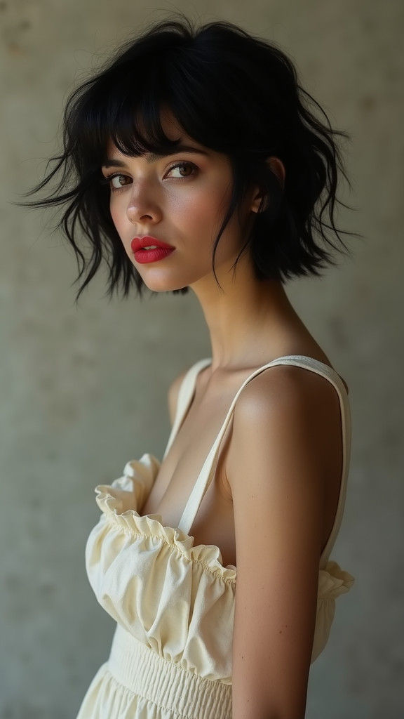 Elegant Algerian Woman in Low-Key Fashion Portrait