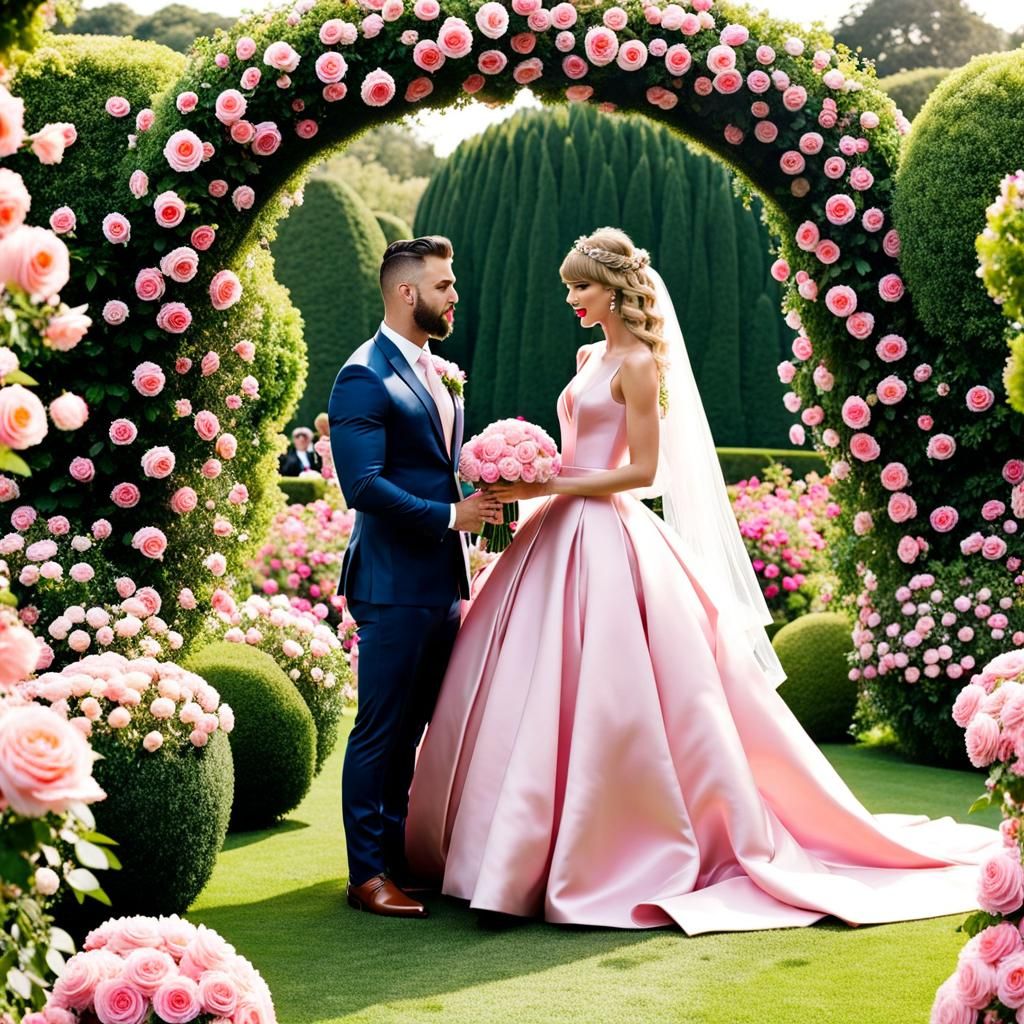 Taylor Swift's Pink Rose Garden Wedding