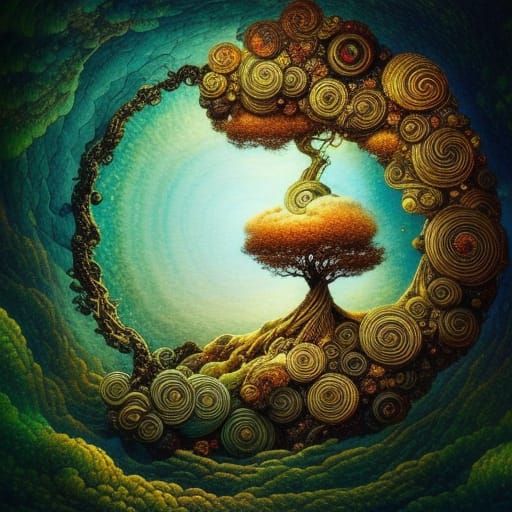 Ethereal Glass Planet Reflecting a Dream Garden