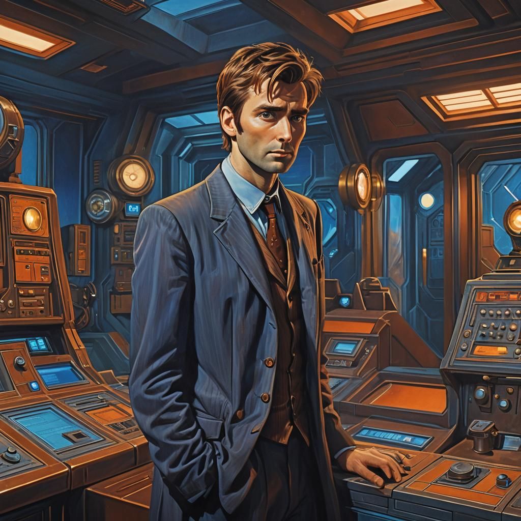 The Tenth Doctor in Art Deco Sci-Fi Style