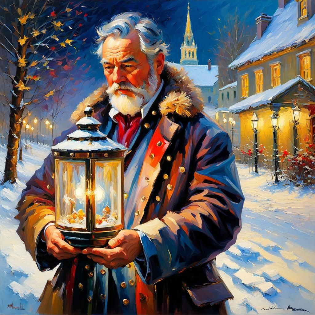 Impressionist Silent Night Impasto Oil Painting