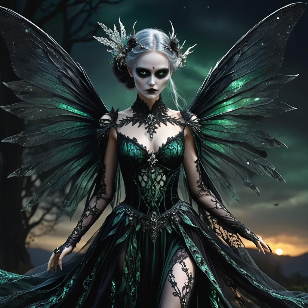 Ethereal Death Fairy in Twilight, Digital Art