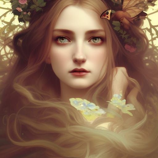 Victorian Gothic Flower Maiden Portrait in 8K