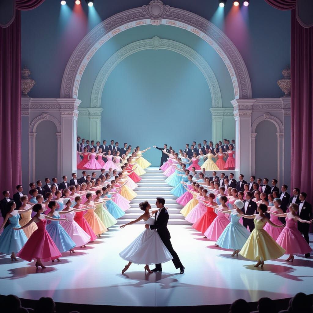 1950s Hollywood Musical Dancers on Stage