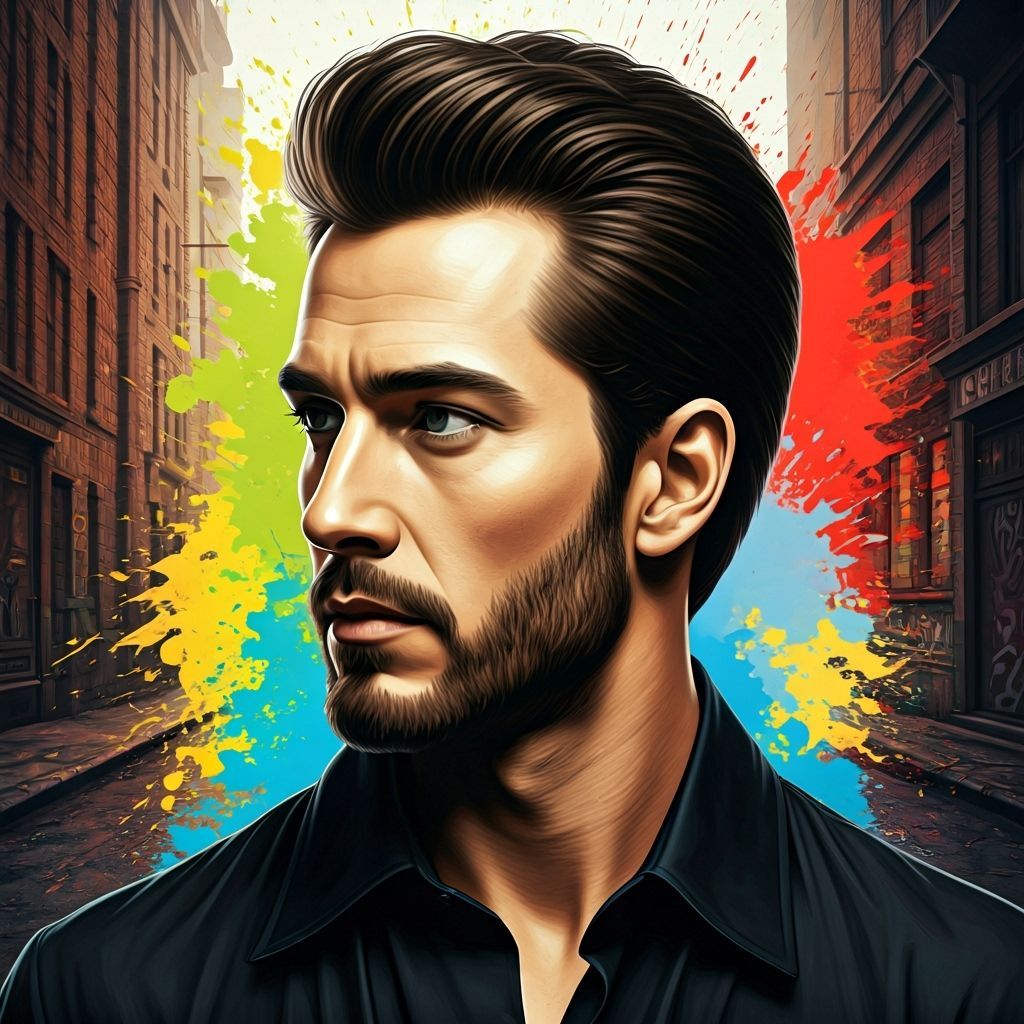 Hyperrealistic Celebrity Portrait in Graffiti Alley