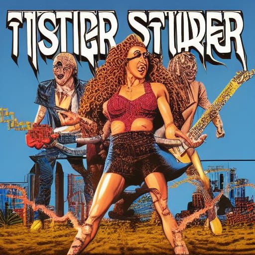 Twisted Sister Record Cover in Mixed Media