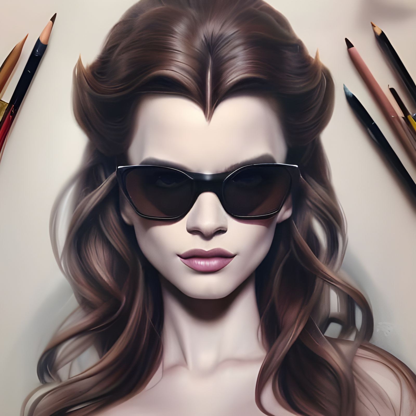 Belle in Leather: Hyperrealistic Digital Art