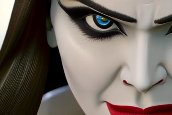 Hyperdetailed 4K Realism: Fanged Lady Portrait