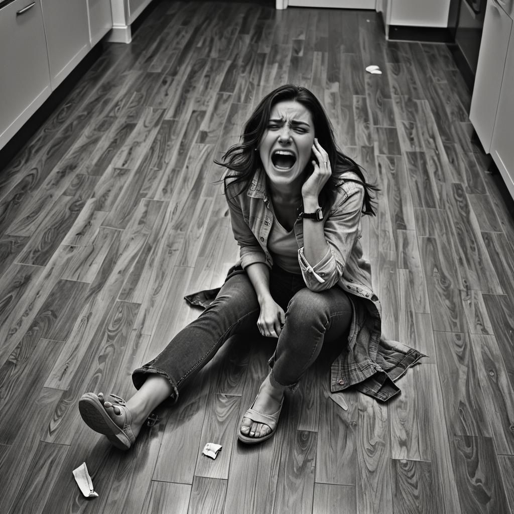 Emotional Close-up of Woman in Despair