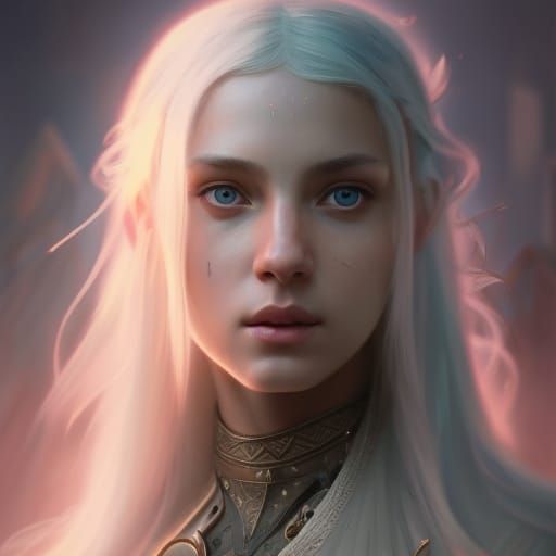 Elflike Girl Portrait in Digital Art Style