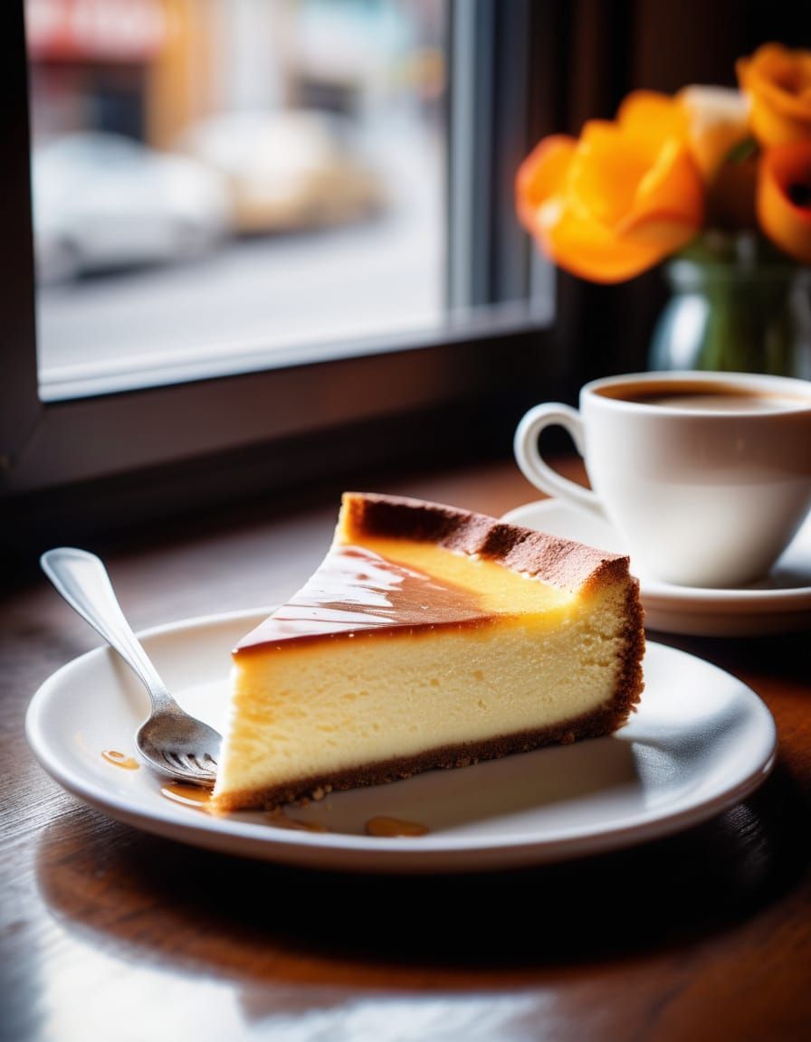 Warm and Inviting Food Photography of Basque Cheesecake and ...