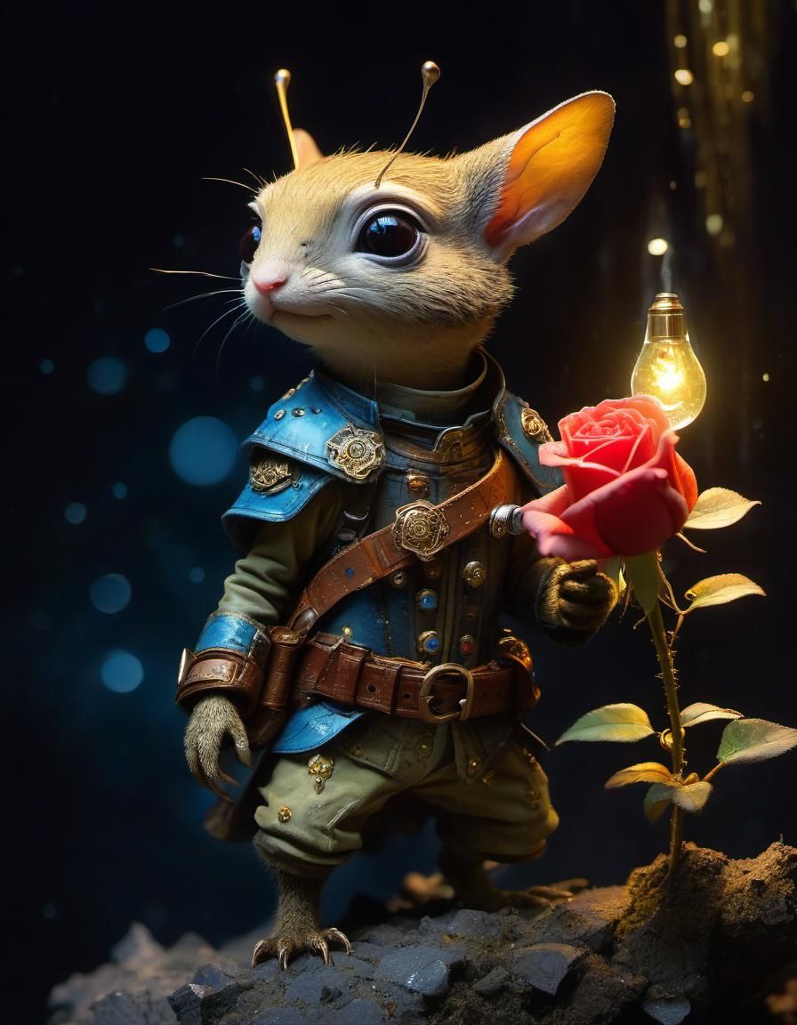 Anthropomorphic Creature Gazing into Night, Fantasy Art