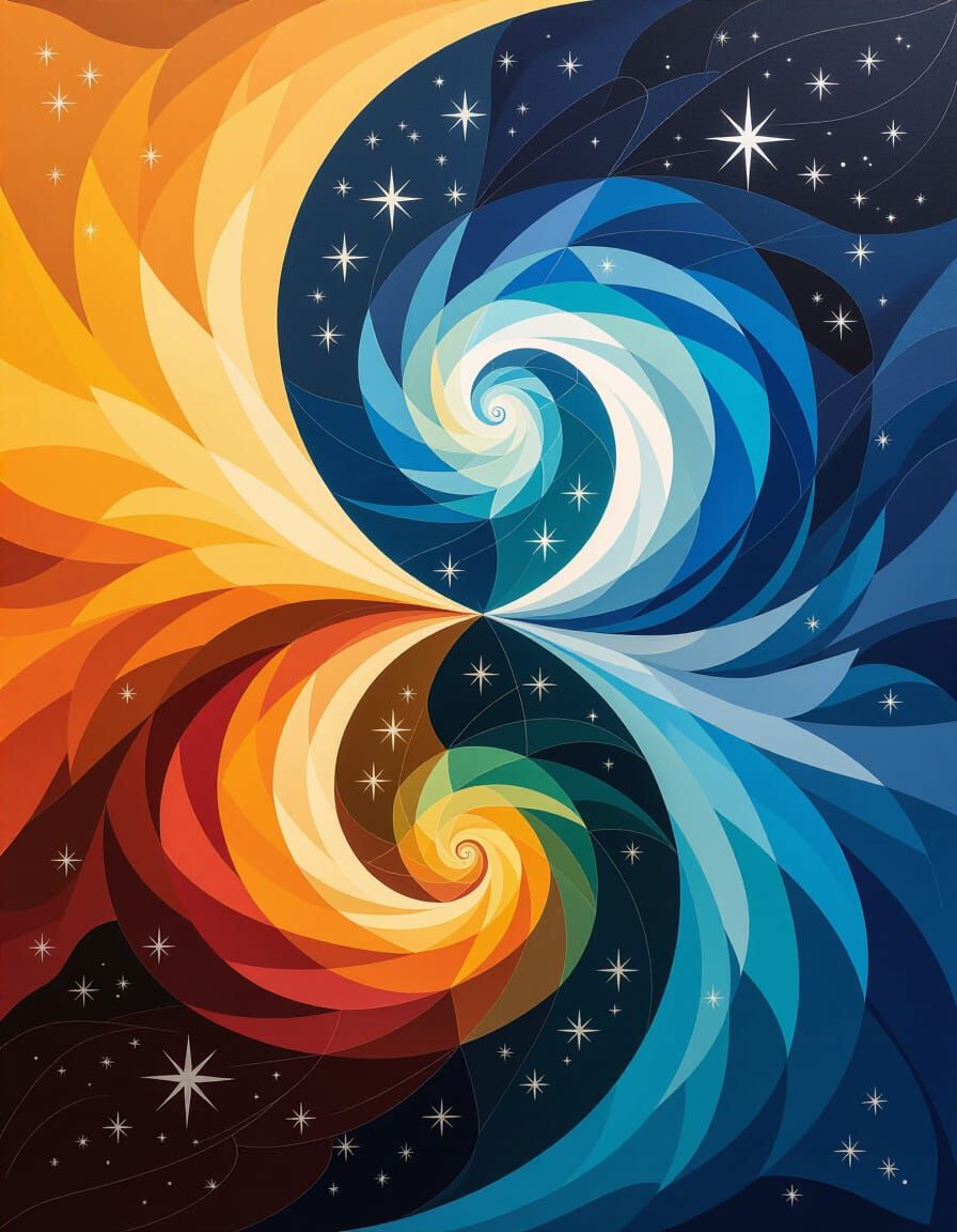 Celestial Harmony of Light and Shadow Painting