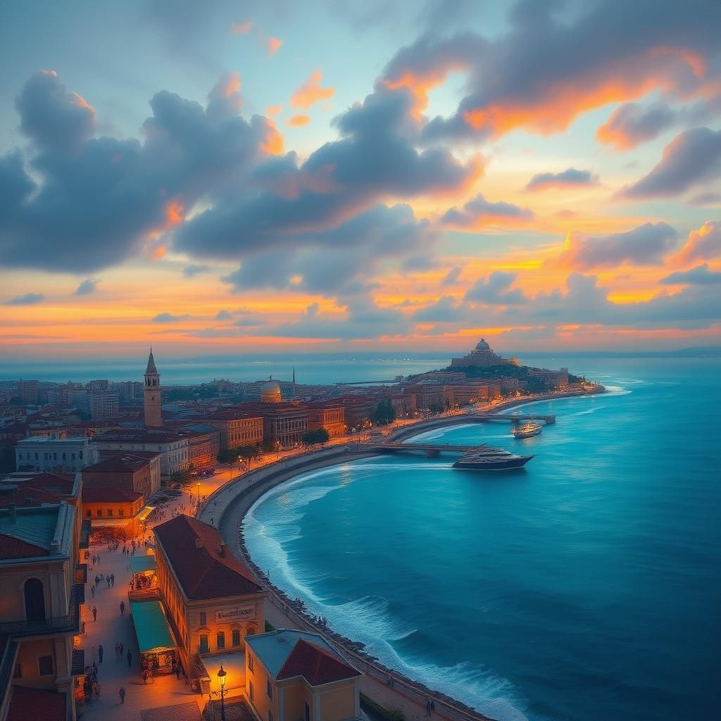 Thessaloniki Sunset: A Dreamy Surrealist View